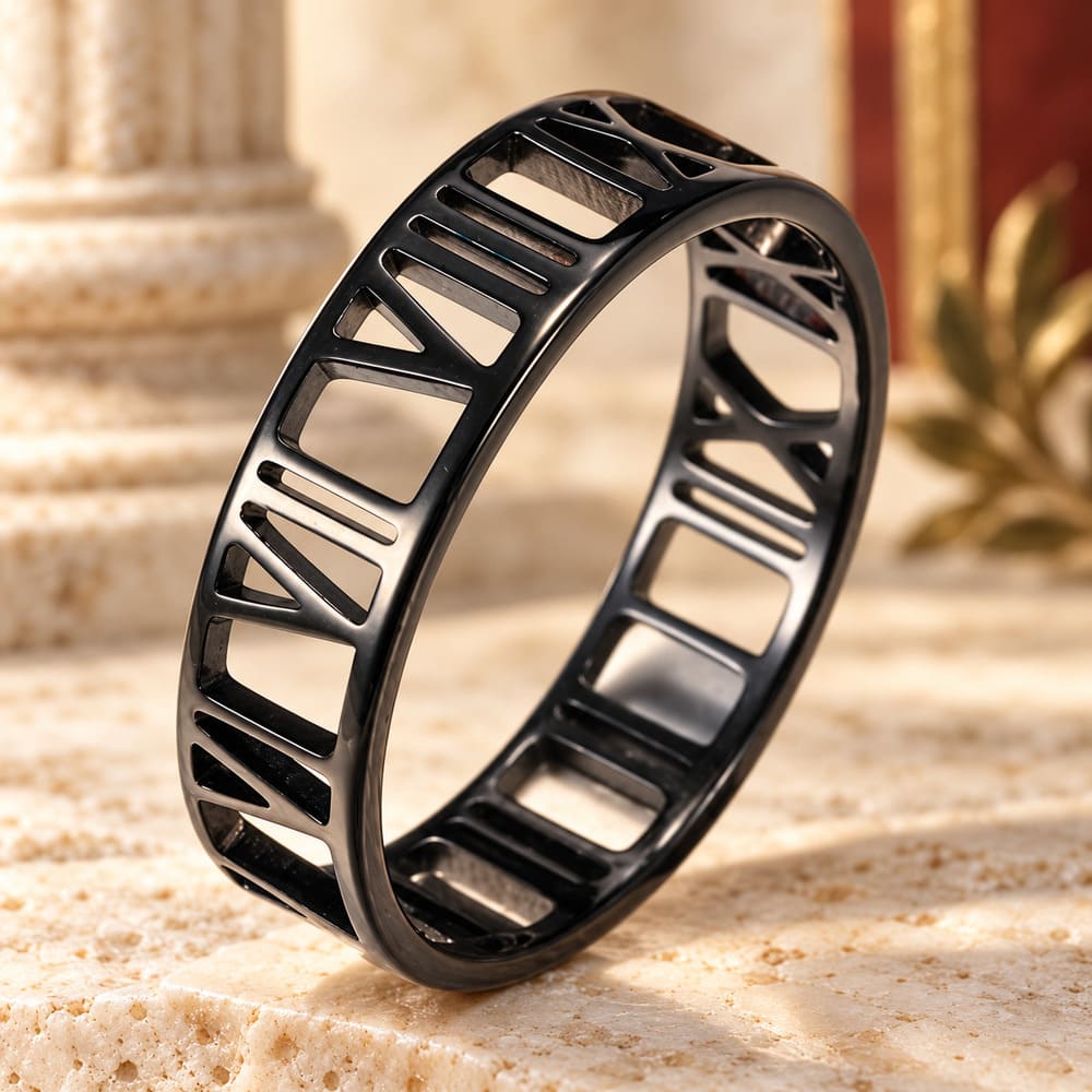 Bague Chiffre Romain Acier