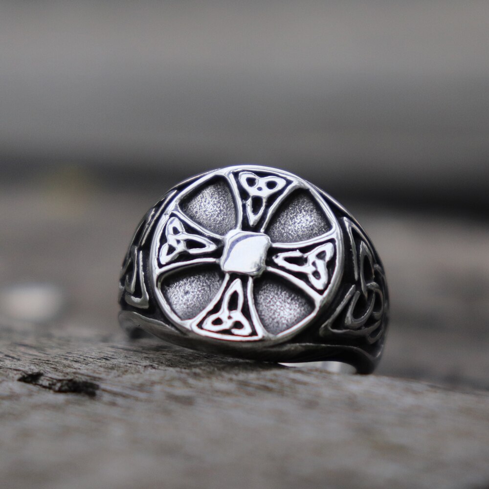 Bague Croix Sacré-Cœur Jésus En Acier Inoxydable Pour Homme - Style Punk - Hypoallergénique - Cadeau Bijou