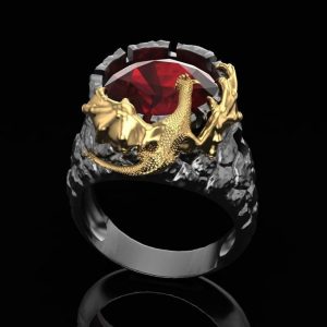 Bague Dragon Relief 3D