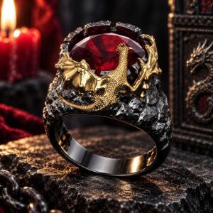 Bague Dragon Relief 3D