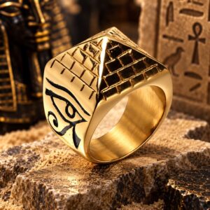 Bague Pyramide Dorée – Homme Antique