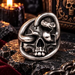 Bague Serpent & Crane d'Acier
