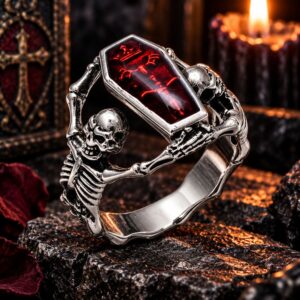 Bague Squelette et Cercueil