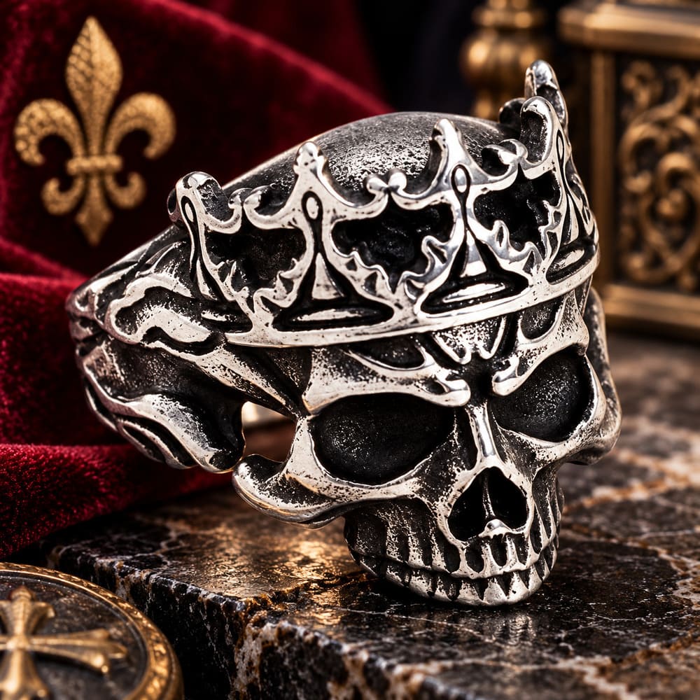 Bague Tête de Mort Couronnée
