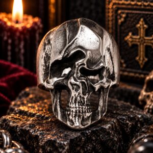 Bague Tête de Mort Ecrasée