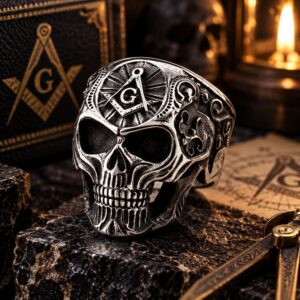 Bague Tête de Mort Maçonnique