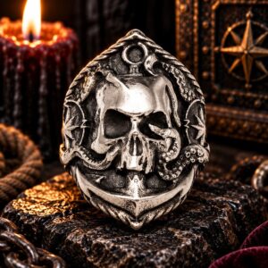 Bague Tête de Mort Pieuvre