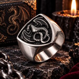 Chevalière Dragon Homme d’Acier