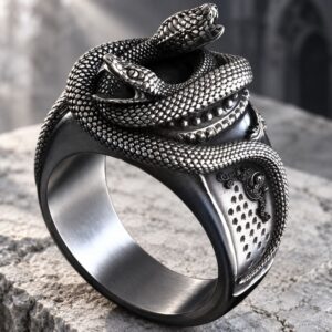 Chevalière Serpents Enroulés