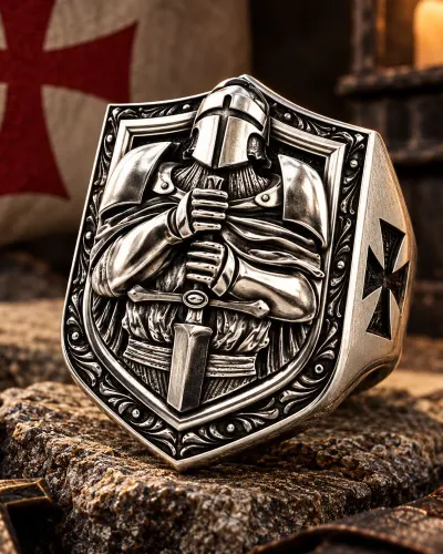 Bague templier pour homme